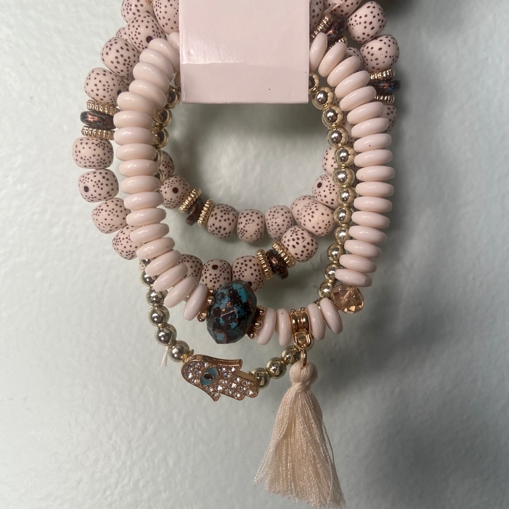 4 Piece Boho Evil Eye Beaded Bracelet - Picture 3 of 3